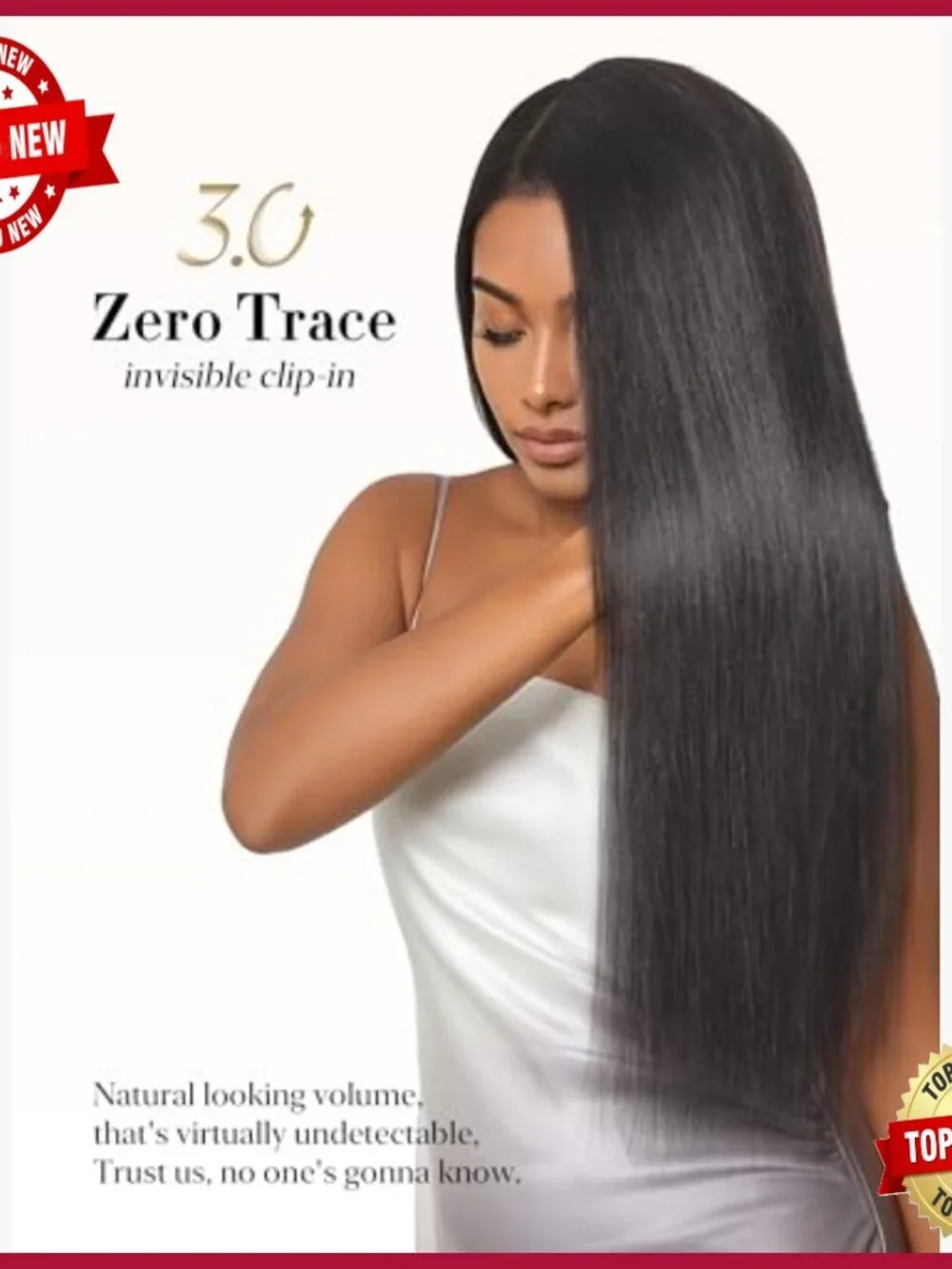 24 Inch Real Human Hair Clip In Extensions, 100g 2 Pack, Yaki Straight
